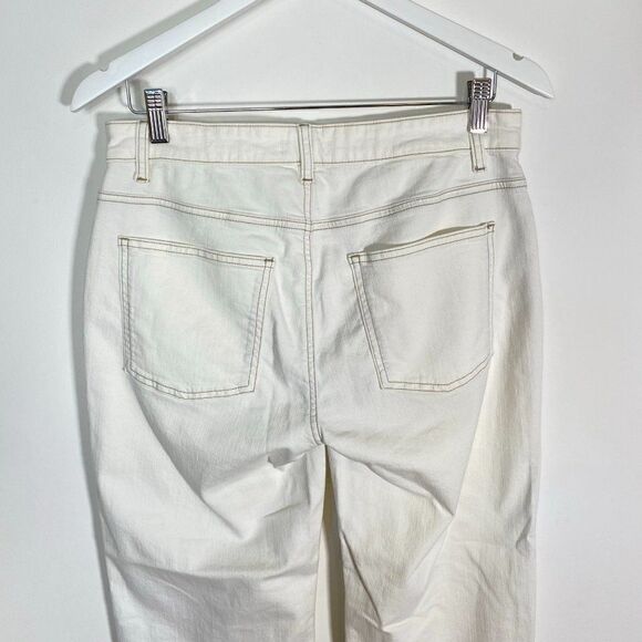 Eileen Fisher White Straight Leg Organic Cotton Jeans - Picture 6 of 8